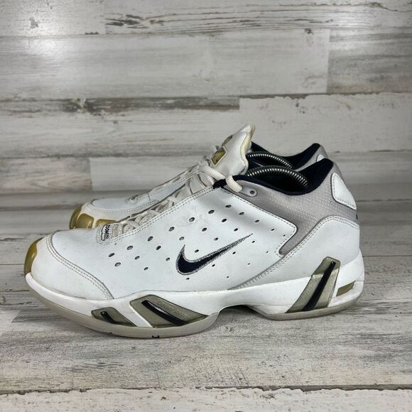 Nike Max Air 050204 Athletic Basketball Shoes Gold‎ White Lace Up Mens Size 10.5 - Picture 2 of 8